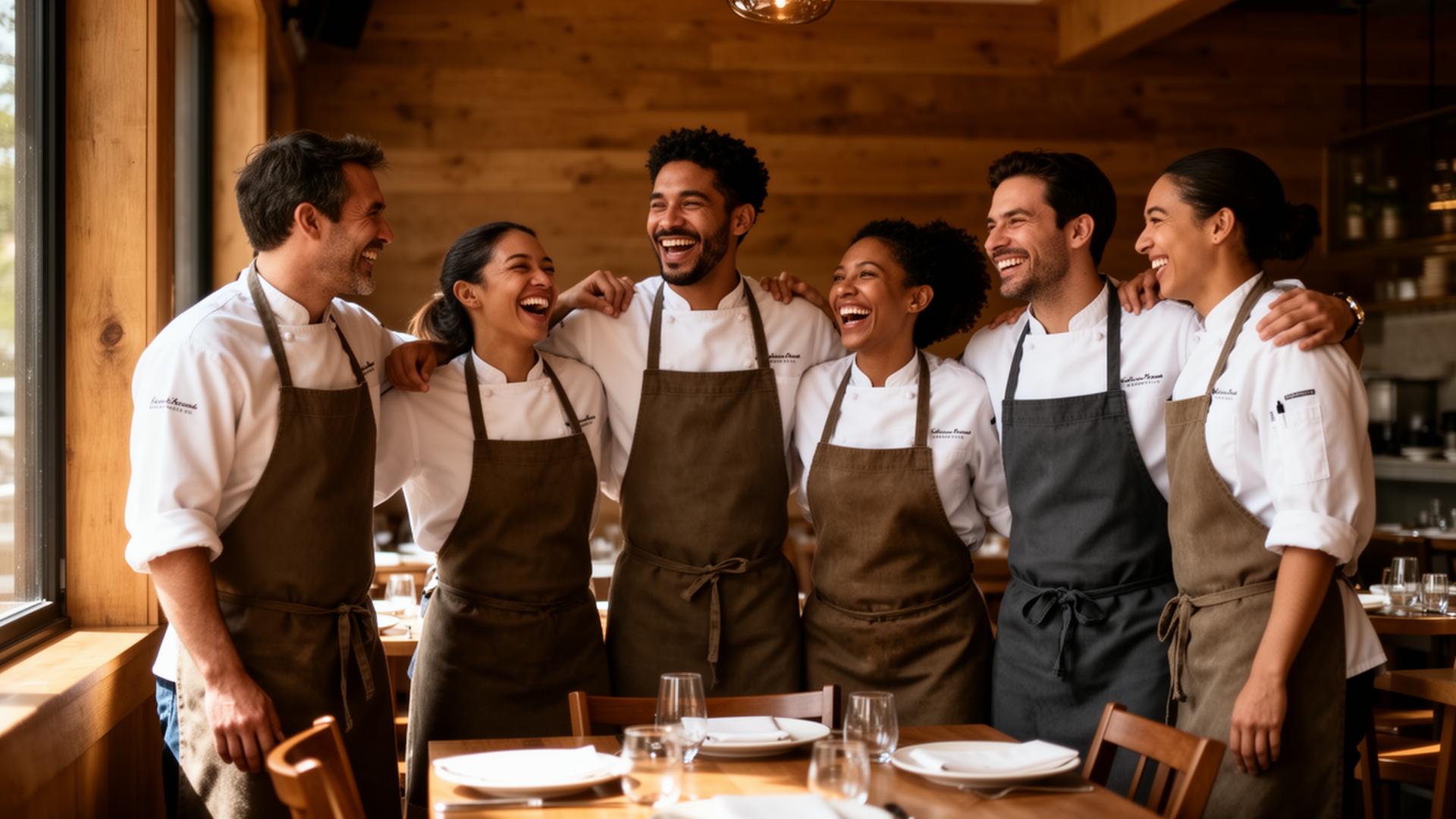 The WAH restaurant team in the dining room